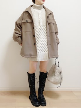 「notch.（ノッチ）のアイテム（ブルゾン）」を使った、mAy☆uMeさん（レディース・158cm）の秋コーディネート