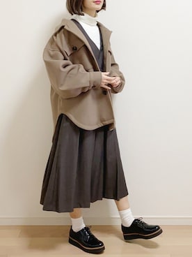 「アイテム（ドレスシューズ）」を使った、mAy☆uMeさん（レディース・158cm）の冬コーディネート