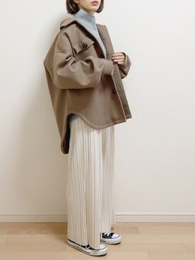 「GLOBAL WORK（グローバルワーク）のマシュマロタッチスタンドプルオーバー/834499（ニット/セーター）」を使った、mAy☆uMeさん（レディース・158cm）の冬コーディネート