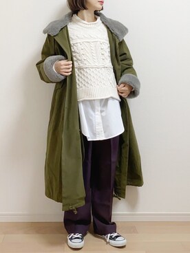 「KBF（ケイビーエフ）のアイテム（その他アウター）」を使った、mAy☆uMeさん（レディース・158cm）の冬コーディネート