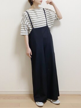「URBAN RESEARCH Sonny Label（アーバンリサーチサニーレーベル）のアイテム（サロペット/オーバーオール）」を使った、mAy☆uMeさん（レディース・158cm）の春コーディネート