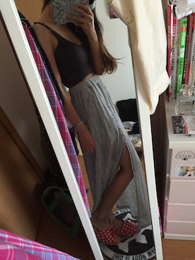 「スリット」｜「アイテム（その他トップス）」を使った、AIRIさん（レディース・154cm）の夏コーディネート