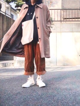 「BEN DAVIS（ベンデイビス）のアイテム（トートバッグ）」を使った、″しゅん″さん（メンズ・169cm）の春コーディネート