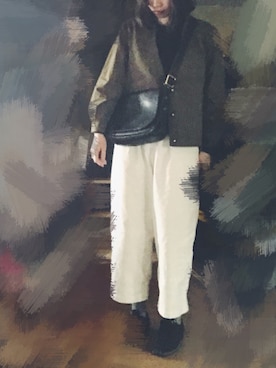 「マーガレット・ハウエル(MARGARET HOWELL)」｜「アイテム（ブルゾン）」を使った、m oさん（レディース・167cm）の春コーディネート