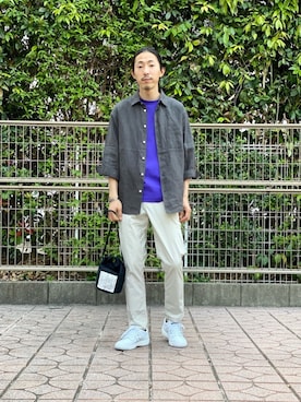 「BURLAP OUTFITTER（バーラップアウトフィッター）のアイテム（ショルダーバッグ）」を使った、山崎まさひささん（メンズ・175cm）の春コーディネート