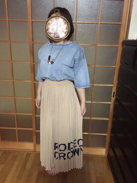 「しまむら（シマムラ）のアイテム（トップス、ブルー系）」を使った、おでんさん（レディース・159cm）の秋コーディネート