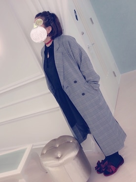 「Heather（ヘザー）のアイテム（ジャケット/アウター、グレー系）」を使った、おでんさん（レディース・159cm）の冬コーディネート