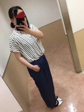 「grove（グローブ）のアイテム（シャツ/ブラウス、ホワイト系）」を使った、おでんさん（レディース・159cm）の夏コーディネート