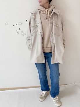 「部屋撮り」｜「アイテム（カバーオール）」を使った、ko_ai_to🎶さん（レディース・154cm）の春コーディネート