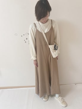 「おうちスタイル」｜「アイテム（オールインワン・サロペット）」を使った、ko_ai_to🎶さん（レディース・154cm）の春コーディネート