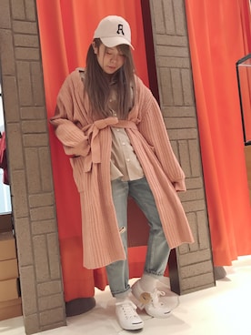 「JACK PURCELL（ジャックパーセル）のアイテム」を使った、あかねさん（レディース・157cm）の冬コーディネート