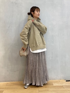 「オリーブ」｜「アイテム（その他シューズ）」を使った、onigiriさん（レディース・153cm）の冬コーディネート