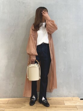 「スリット」｜「アイテム（その他シューズ）」を使った、onigiriさん（レディース・153cm）の春コーディネート