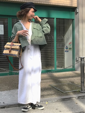 「PEEP ZOOMのアイテム」を使った、maiさん（レディース・165cm）の春コーディネート