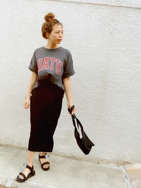 maiさんの「綿アソートロゴTシャツ【niko and ...】」を使ったコーディネート
