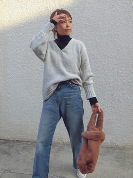 「Emma Taylor（エマテイラー）のアイテム（バッグ）」を使った、maiさん（レディース・165cm）の冬コーディネート