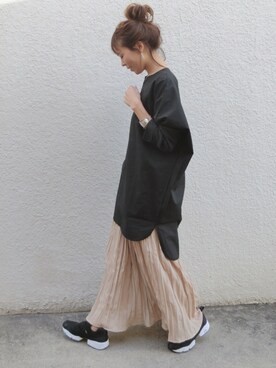 「Reebok（リーボック）のユニセックス リーボック インスタ ポンプフューリー ブラック Reebok INSTAPUMP FURY OG V65750（スニーカー）」を使った、maiさん（レディース・165cm）の春コーディネート