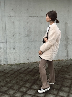 「FRAMeWORK（フレームワーク）のアイテム（レッグウェア）」を使った、maiさん（レディース・165cm）の冬コーディネート