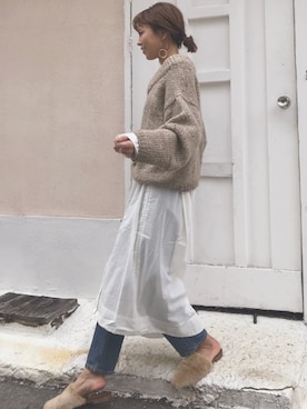 SLOBE IENAのアイテムを使った「ファーサンダル」の人気