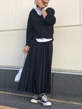 maiさんの「ヴィンテージサテンプリーツスカート#」を使ったコーディネート