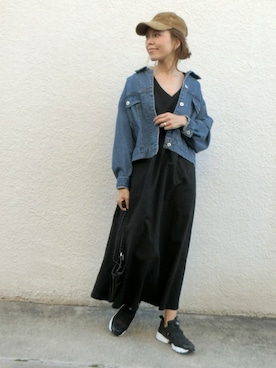 「Reebok（リーボック）のユニセックス リーボック インスタ ポンプフューリー ブラック Reebok INSTAPUMP FURY OG V65750（スニーカー）」を使った、maiさん（レディース・165cm）の春コーディネート