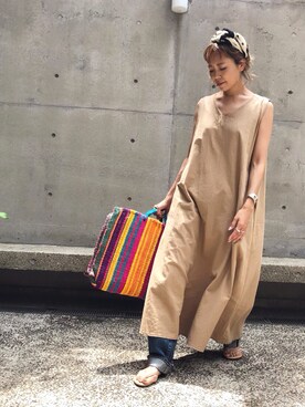 「TRUNC（トランクエイティーエイト）のアイテム（アクセサリー）」を使った、maiさん（レディース・165cm）の夏コーディネート