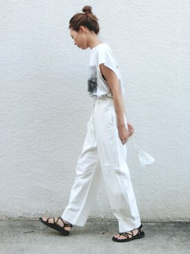 「whideout.（ファイドアウト）のアイテム」を使った、maiさん（レディース・165cm）の夏コーディネート