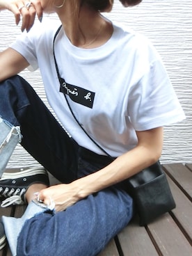 「Levi's（リーバイス）のRIBCAGE ストレート アンクル LUCK OF THE DRAW（デニムパンツ）」を使った、maiさん（レディース・165cm）の夏コーディネート