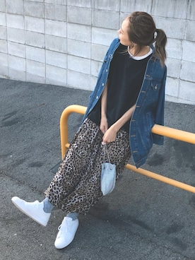 「アイテム（デニムジャケット）」を使った、maiさん（レディース・165cm）の秋コーディネート