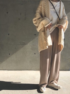 「ざっくりカーデ」｜maiさん（レディース・165cm）の秋コーディネート