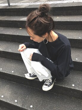 「whideout.（ファイドアウト）のアイテム」を使った、maiさん（レディース・165cm）の冬コーディネート