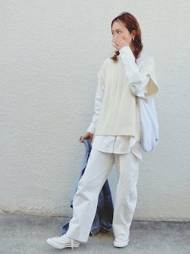 「ALLUMER（アリュメール）のアイテム（トップス）」を使った、maiさん（レディース・165cm）の春コーディネート