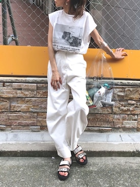 「whideout.（ファイドアウト）のアイテム」を使った、maiさん（レディース・165cm）の夏コーディネート