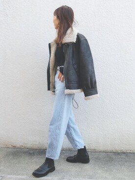「Ungrid（アングリッド）のアイテム（ブルゾン）」を使った、maiさん（レディース・165cm）の秋コーディネート