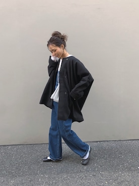 「FRAMeWORK（フレームワーク）のアイテム（オールインワン・サロペット）」を使った、maiさん（レディース・165cm）の冬コーディネート