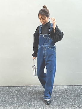 「FRAMeWORK（フレームワーク）のアイテム（オールインワン・サロペット）」を使った、maiさん（レディース・165cm）の冬コーディネート