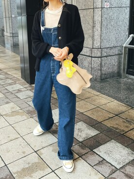 「FRAMeWORK（フレームワーク）のアイテム（オールインワン・サロペット）」を使った、maiさん（レディース・165cm）の春コーディネート