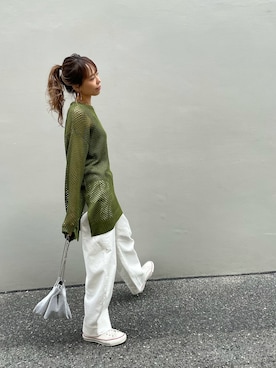 「whideout.（ファイドアウト）のアイテム」を使った、maiさん（レディース・165cm）の春コーディネート