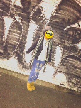 「GU（ジーユー）のアイテム（ハット、グレー系）」を使った、⛓nanaaaa⛓さん（レディース・153cm）の秋コーディネート