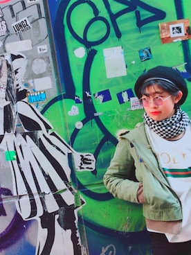「WEGO（ウィゴー）のアイテム（ハンチング/ベレー帽、ブラック系）」を使った、⛓nanaaaa⛓さん（レディース・153cm）の秋コーディネート