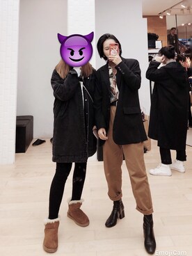 「PULL&BEAR（プルアンドベア）のアイテム（アクセサリー）」を使った、橘子辣さん（レディース・163cm）の冬コーディネート