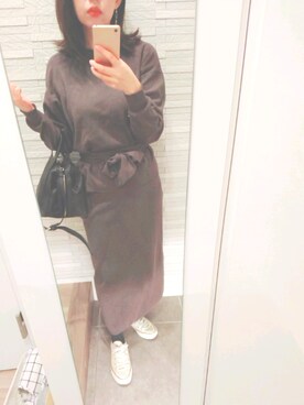 「urs」｜「アイテム（スニーカー）」を使った、mhさん（レディース・155cm）の冬コーディネート