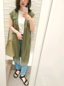 「coca（coca）（コカ）のアイテム（シャツワンピース）」を使った、mhさん（レディース・155cm）の春コーディネート