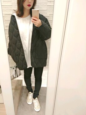 「coca（coca）（コカ）のアイテム（ブルゾン）」を使った、mhさん（レディース・155cm）の秋コーディネート
