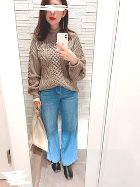 「アイテム（ノーカラージャケット、ブラック系）」を使った、mhさん（レディース・155cm）の冬コーディネート