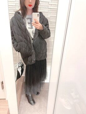 「coca（coca）（コカ）のアイテム（ブルゾン）」を使った、mhさん（レディース・155cm）の冬コーディネート