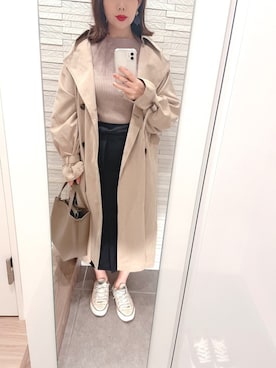 「select MOCA（セレクトモカ）のハイウエストロング丈ペンシルスカート（スカート）」を使った、mhさん（レディース・155cm）の春コーディネート