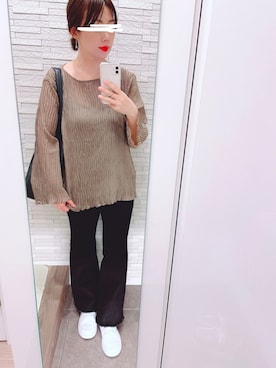 「シフォンブラウス」｜「アイテム（その他）」を使った、mhさん（レディース・155cm）の春コーディネート