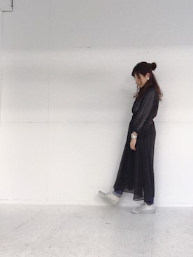 「ドットワンピ」｜「アイテム（アナログ腕時計）」を使った、rioさん（レディース・160cm）の冬コーディネート