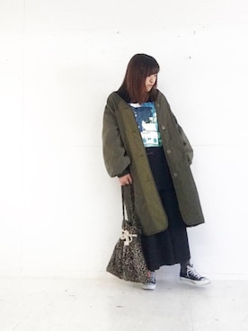 「アイラブCONVERSE」｜「アイテム（その他アウター）」を使った、rioさん（レディース・160cm）の冬コーディネート